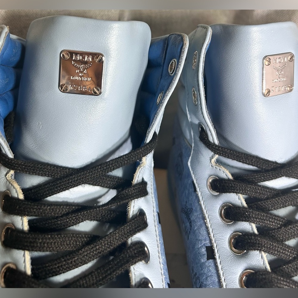 MCM visetos blue Leather high top Iconic sneakers | GC | No Box - Picture 10 of 15